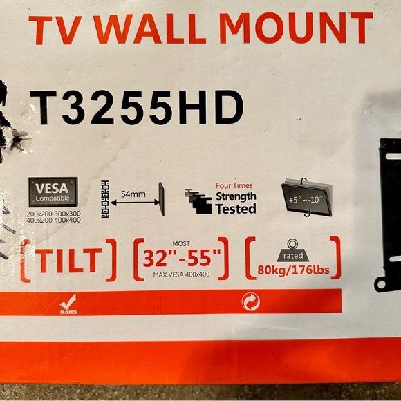 New In Box Rhino Mounts T3255HD, Tiltt 32"- 55" Heavy Duty TV Mount - Picture 2 of 6
